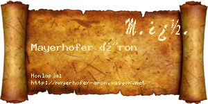 Mayerhofer Áron névjegykártya