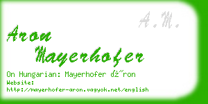 aron mayerhofer business card